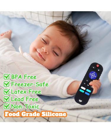 MAYAPHILOS 2-Pack Silicone Baby Teething Toys - TV Remote Control Shape Teether for Babies 6-18 Months - BPA Free Infant Sensory Chew Toy (Black) - Buy Online on GoSupps.com