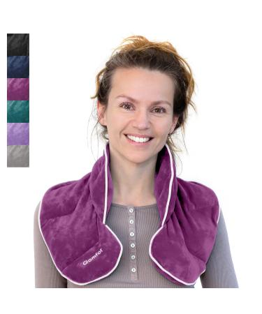 Qomfor Wheat Bags Microwavable Neck and Shoulder - Soothing Wheat Bag Microwavable - Wheat and Lavender - Microwave Heat Pad for Period Pain Relief Back Pain and Stress Relief (Purple)