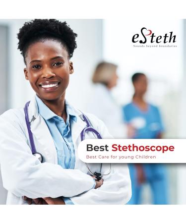eSteth Pediatric Stethoscope - Ultra Sensitive Dual-Head for Heart & Lung Sounds - Flexible Tubing Extra Ear Tips 32" Long Purple - International Shipping Available - Buy Online on GoSupps.com