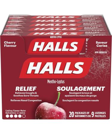 Halls Triple Soothing Action No Sugar Added Cough Drops Extra Strong Menthol 9 count 20 Packs & Cherry Cough Drops 9 count 20 Packs - Buy Online on GoSupps.com