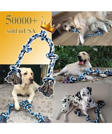 Sanheer Dog Rope Toys for Aggressive Chewers Tough Rope Chew Toys for Large and Medium Dog 3 Feet 5 Knots Indestructible Cotton Rope for Large Breed Dog Tug of War Dog Toy Teeth Cleaning (A) 1 PACK Extral Large Rope Toy - Buy Online on GoSupps.com