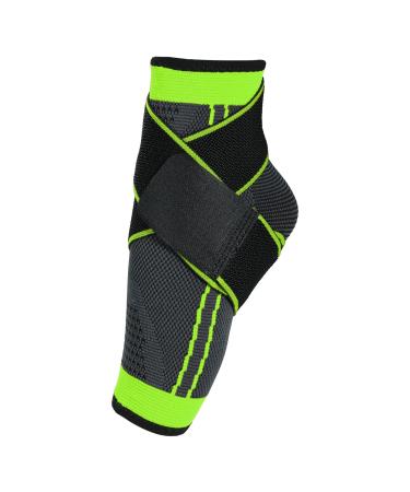 VOCOSTE 1 Pcs Ankle Support Braces with Strap Adjustable Breathable Ankle Wrap Brace for Sports Running Achilles Tendon Green Size L Green L