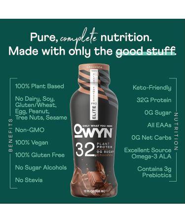 OWYN Only What You Need Pro Elite Vegan High Protein Keto Shake 32g Protein 12 Fl Oz (Pack of 12) and Pro Elite Vegan Plant-Based High Protein Keto Shake No Nut Butter Cup 32g Protein (Packaging May Vary) - Buy Online on GoSupps.com