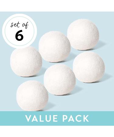 Wool Dryer Balls 6-Pack XL Size - 100% New Zealand Wool - Reusable, Handmade Fabric Softener for Wrinkle Reduction and Faster Drying - White - Buy Online on GoSupps.com