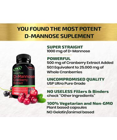 D-Mannose & Cranberry Extract Capsules 1500mg - Fast-Acting UTI & Bladder Health Supplement - Buy Online on GoSupps.com