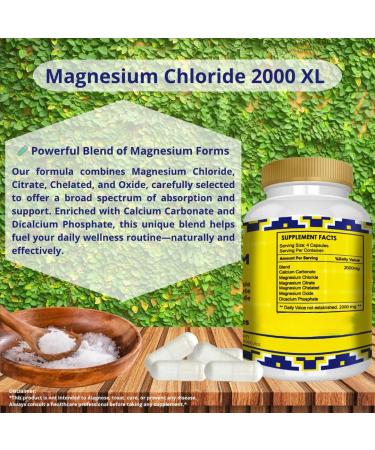 Magnesium Chloride (cloruro de magnesio) 140 Capsules - High Absorption Magnesium Citrate chelated and Oxide High Potency Mg Non-GMO - Buy Online on GoSupps.com