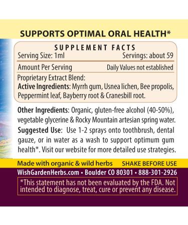 WishGarden Herbs Gum Strength Oral Health Aid - Natural Gum Rinse with Myrrh & Usnea | Supports Healthy Inflammatory Response and Oral Microbiome | 2oz Pump - Buy Online on GoSupps.com