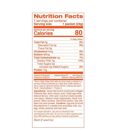Keto Shake Packets To Go - Orange Cream Smoothie  100% Grass Fed Collagen Protein Powder â Perfect for Keto  Paleo & Weight loss Diets - Low Carb Meal Replacement Shake 15g Protein (7 servings) - Buy Online on GoSupps.com