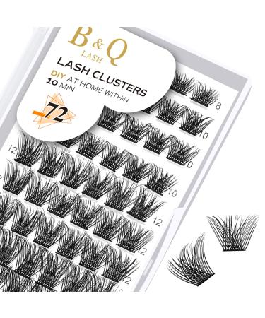 Cluster lashes D Curl 10mm 72 Clusters B&Q Lash Clusters C D Curl Individual Cluster Lashes Mega Volume Eyelash Clusters DIY Lash Extensions Soft Fluffy Cluster Eyelash Extensions (NM C-8-16MIX) C-8-16 MIX B 02