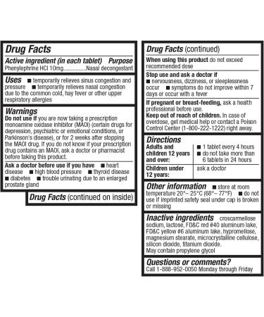 HealthA2Z Decongestant PE & Mucus Relief Maximum Strength | Phenylephrine HCl 10mg 300 Tablets | Guaifenesin 1200mg 100 Tablets - Buy Online on GoSupps.com
