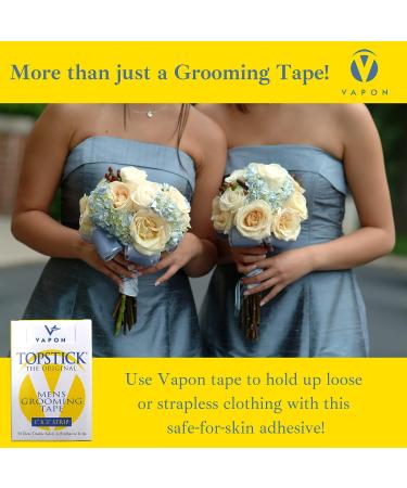 Vapon Topstick Men's Grooming Tape - 50 Clear Double Sided Strips for Toupee & Wig Adhesive - Buy Online on GoSupps.com