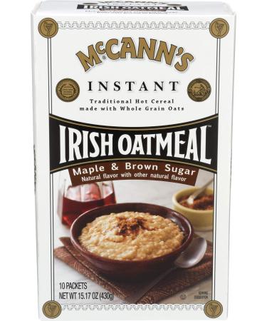 McCanns Maple & Brown Sugar Instant Irish Oatmeal, 10 Count 15.17 Ounce (Pack of 1)