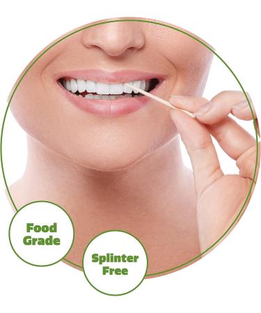 1500 Count Bamboo Double Pointed Toothpicks - Round Wood Picks for Teeth Cleaning - Buy Online on GoSupps.com