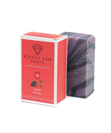 HIDDEN GEM SOAPS 6-Pack All Natural Handcrafted Bar Soaps | Cold Process | Made in USA | Palm Oil Free | Vegan | Lavender, Raspberry Vanilla, Cherry, Cooling, Barbary Fig, Lemon - Buy Online on GoSupps.com