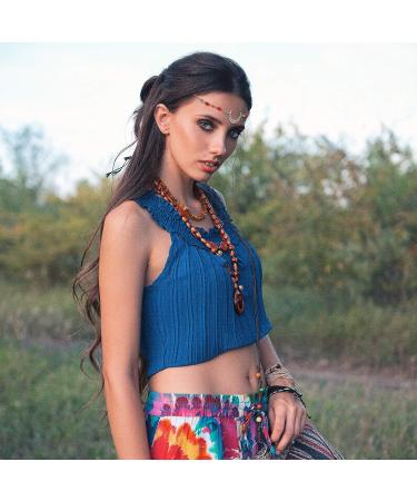 Boho Moon Head Chain Set - Vintage Crystal Hair Accessories for Women - Buy Online on GoSupps.com