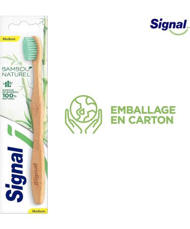 Buy Signal Bamboo Toothbrush - Natural Medium - Eco-Friendly & Sustainable - 1 Piece International Shipping - Buy Online on GoSupps.com