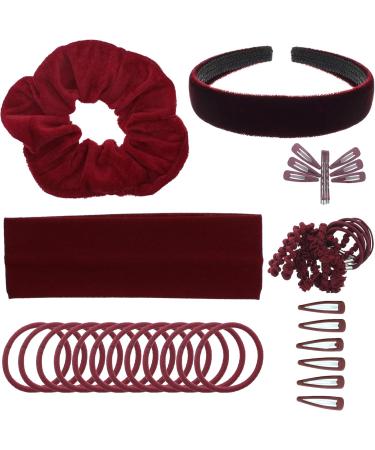 43 Piece Back to School Hair Accessories Set for Girls - Colour Options Available Burgundy - Buy Online on GoSupps.com