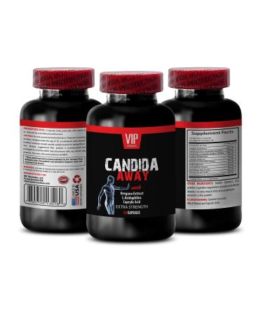 Natural detoxification Supplement - Candida Away Extra Strength Formula - Natural Solution - Digestive AID - Candida Vitamins - 1 Bottle 60 Capsules