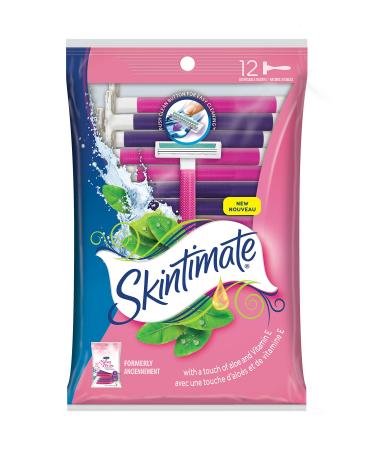 Skintimate Twin Blade Women's Disposable Razors, 12 ct (Pack of 2)