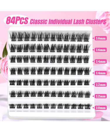 JIMIRE Eyelash Clusters 84Pcs DIY Wispy Individual Lashes 12-14-16MM D Curl Fluffy 5D Extensions - CL04 - Buy Online on GoSupps.com