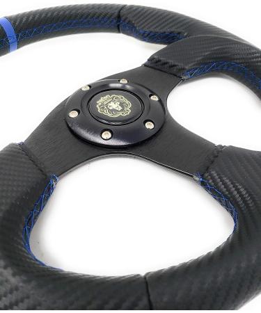 Blue Marine Boat Steering Wheel with 3-Spoke Design and Hub Adapter - 3/4 Tapered Keyway - Buy Online on GoSupps.com