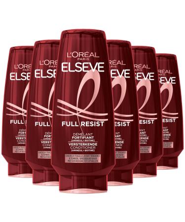 L'Oreal Paris L'Or al Paris Elseve Full Resist Conditioner - Strengthening Conditioner for Brittle Hair - With Aminexil + Biotin - 6 x 250 ml