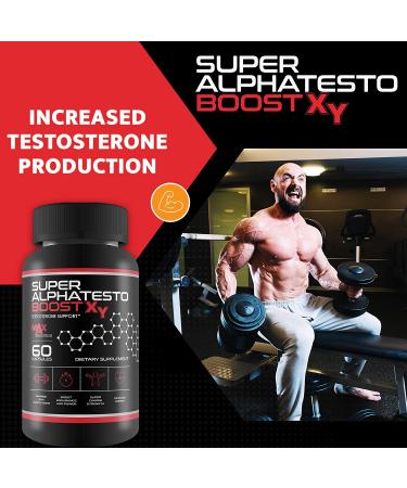 Super AlphaTesto Boost X Y - Natural Testosterone Support - Boost Free Testosterone with This Herbal Super Alpha Testo Boost X Blend - Improve Muscle Growth - Feel Youth  Power  Energy  and Drive - Buy Online on GoSupps.com