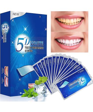 Teeth Whitening Strip  Professional Effects Enamel Safe 5D White Strips for Teeth Whitening Dental Teeth Whitening Strips Kit  Teeth Whitening Sensitive Teeth Effective Remover Yellow Stains on Teeth