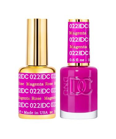 DND DC Gel Polish Set Purple Collection UV/LED GelPolish and Air Dry Nail Lacquer Matching Chip-Free Polish Duo 0.5 Fl Oz Each Magenta Rose