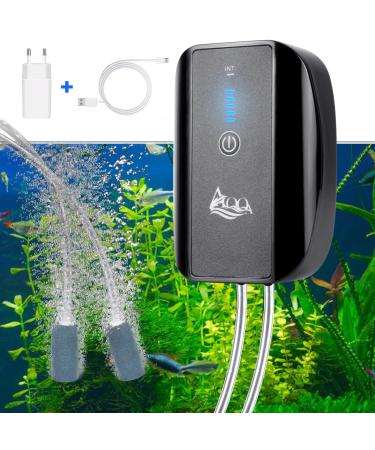 AQQA aquarium air pump quiet oxygen pump for aquarium battery aquarium pump multifunctional oxygen pump for fishing outdoors/aquarium/power failure (1.7W) - Buy Online on GoSupps.com