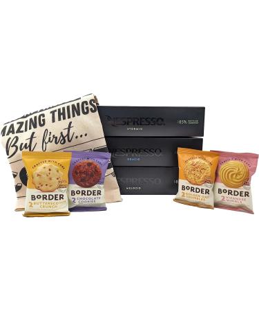 Nespresso Vertuo Coffee Capsules - Stormio Odacio Melozio - 3 Boxes (30 Pods) Bundled with Selection of Border Biscuits & Tote Gift Bag - Buy Online on GoSupps.com