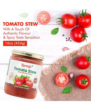 NERRIDO Organic African Stewed Canned Tomatoes & Jollof Sauce 16oz - X-Hot 1 Pack - Buy Online on GoSupps.com