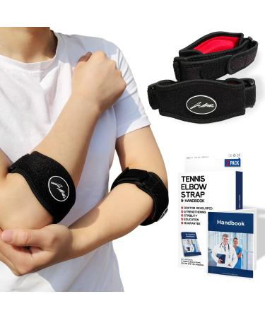 Dr.Arthritis of doctors designed elbows bandage/tennis arm cuff.Ellenbogen bandage tennis arm/golfer arm adjustable tennis arm bandage for left and right arm pair black 2 black