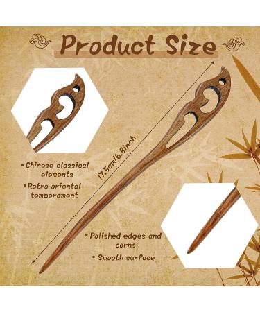 8-Piece Retro Wooden Hair Sticks Set - Handmade Chinese Vintage Hair Chopsticks - Brown Sandalwood Hairpin for Women - Bun Chignon Holder - Hair Accessories (Retro Style) - Buy Online on GoSupps.com