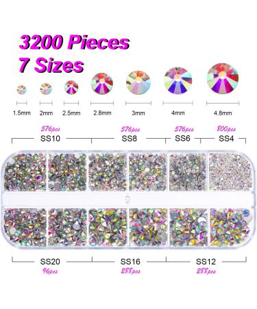 Shop FITDON Rhinestones Crystal Flat Glitter Stones - AB Glass Charms & Gemstones for DIY Crafts | International Shipping Available - Buy Online on GoSupps.com