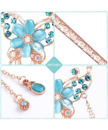 OIIKI Butterfly Flowers Hair Sticks Pins for Buns - 3pcs Chinese Flower Hair Chopsticks Hairpins | Vintage Rhinestone Tassel Hair Accessories - Buy Online on GoSupps.com