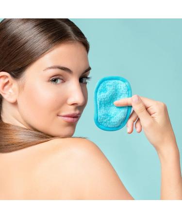 Washable & Reusable Makeup Removal Pads - Lilly Skin Microfiber Towels (7 Pads Ice Blue) for Facial Cleansing - Buy Online on GoSupps.com
