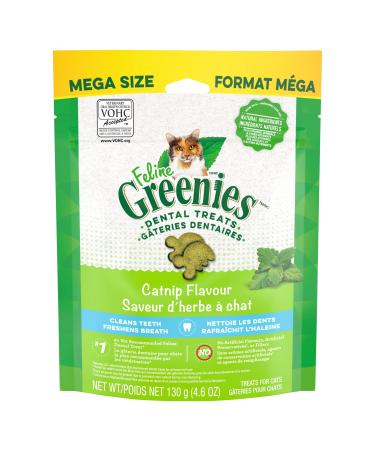 FELINE GREENIES Cat Treats Natural Dental Care Catnip Flavour 4.6oz. Pouch Catnip 130 g (Pack of 1)