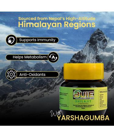 BUIE Shilajit Resin with Yarshagumba Himalayan Extract Sourced from Nepal Resin for Daily Wellness Rituals Contains Fulvic Acid and Trace Elements 60g - Buy Online on GoSupps.com