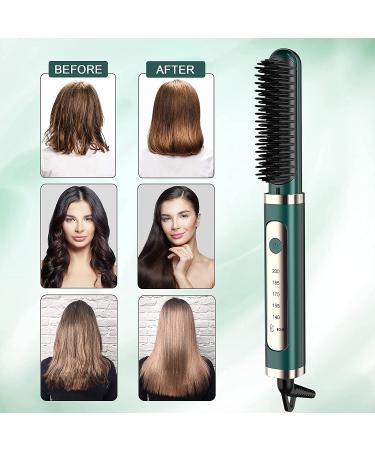 DESIPESI Ionic Hair Straightener Brush - 20-Second Quick Heating, 5 Heat Levels, Frizz-Free Silky Hair - Anti-Scald & Auto-Off Safe - Dry/Wet Straightening Brush (Black) - Buy Online on GoSupps.com