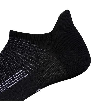 adidas Men's Ub21 Superlite Running Tabbed No Show Socks (2-Pair) Large  Black/Grey/White
