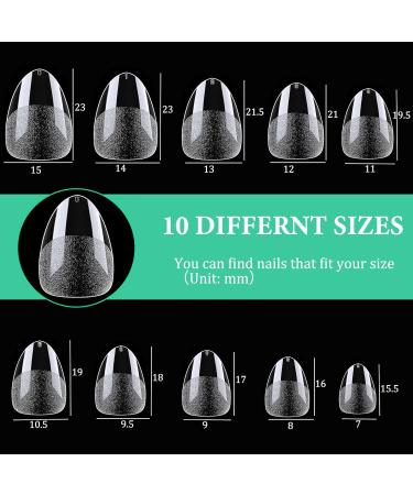 240 Pieces Short Almond Nail Tips Pre-Polished Resin Art for Gel Nails | Ideal for Nail Studios & DIY Nail Art - Buy Online on GoSupps.com