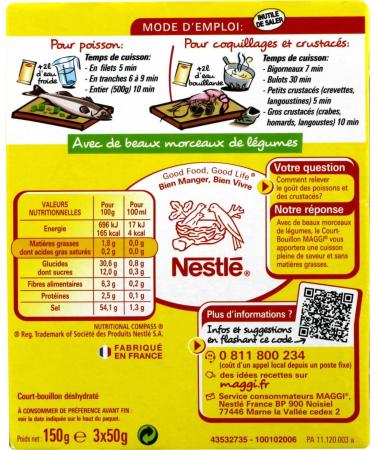 Maggi Court - Bouillon L gumes & Vin Blanc (3 Sachets) - 150g - Buy Online on GoSupps.com