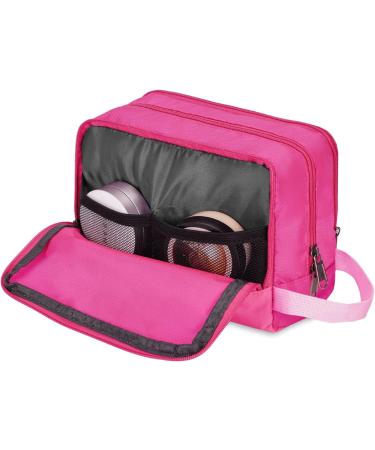 WANDF Toiletry Bag Water-Resistant Nylon Travel Wash Bag Lightweight Dopp Kit for Men and Women(A-Pure Pink) - Buy Online on GoSupps.com