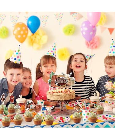 25PCS Cowboy Cake Topper Cartoon Cupcake Topper Happy Birthday Cake Toppers for Boys Girls Teens Adults Cute Anime Happy Birthday Party Supplies - Buy Online on GoSupps.com