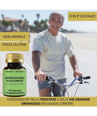 LABOTTEGADEGLIINTEGRATORI Serenoa Epilobio Pumpkin complex with nettle Pygeum Africanum Lycopene and Goldverga 200 tablets 1 per day Dietary supplement for the prostate and urinary tract - Buy Online on GoSupps.com