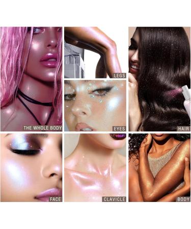 Light Pink Body Glitter Spray | Moisturizing Shimmer Highlighter for Face Hair & Body - Quick-Drying Non-Sticky 60ML - Buy Online on GoSupps.com