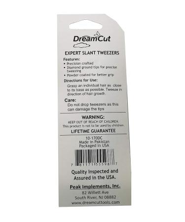 Professional Stainless Steel Black Slant Tweezers by DreamCut - Precision Eyebrow and Ingrown Hair Removal - Buy Online on GoSupps.com