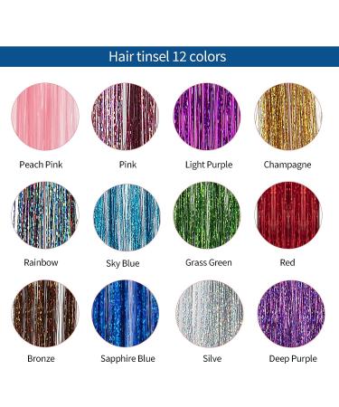 Iriisy Feather Hair Extensions & Tinsel Kit - 51 Pieces, 25 Colors - Sparkling Synthetic Hair Accesories for Christmas, Women, Cosplay - Buy Online on GoSupps.com