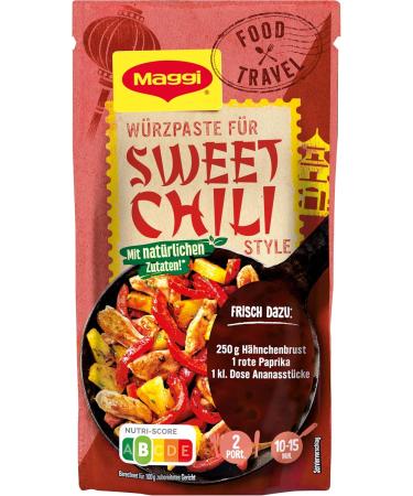 MAGGI Food Travel Seasoning Paste Sweet Chili Style - Vegetarian No Preservatives Pack of 10 (65g Each) - International Shipping Available - Buy Online on GoSupps.com